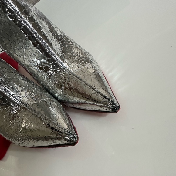 Christian Louboutin Silver So Kate 100 Specchio Martele Ankle Boots - Picture 2 of 8